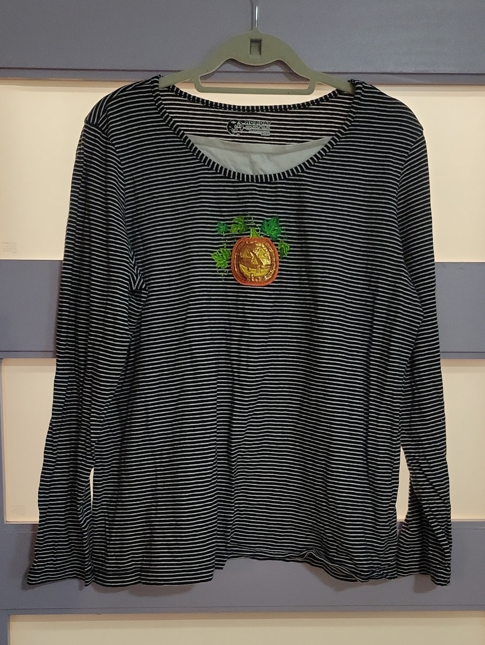 Holiday Editions Black and White Striped Shirt